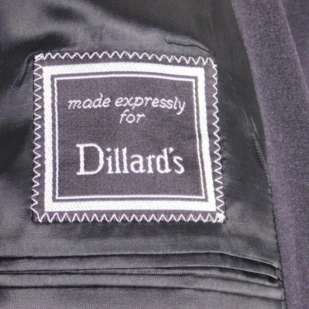 FERAUD Paris Double Breasted‎ Wool Blend Suit Jacket Blazer Dark Gray Sz 44 D31